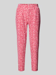 Tapered fit stoffen broek met all-over print, model 'Kate' van ICHI Fuchsia - 34