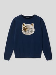 Gebreide pullover met pailletten van Blue Seven Beige - 37