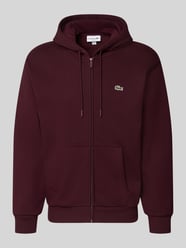 Regular Fit Sweatjacke aus Baumwoll-Mix von Lacoste Bordeaux - 8