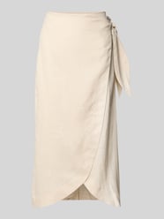 Wickelrock aus Leinen Modell 'PAREO' von Mango Beige - 1
