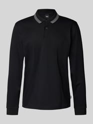 Poloshirt mit Label-Detail Modell 'Pleins' von BOSS Schwarz - 44