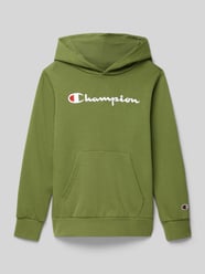 Hoodie mit Label-Stitching von CHAMPION Grün - 4