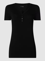 T-shirt z dekoltem serafino od Schiesser Czarny - 35