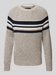 Regular Fit Strickpullover aus strukturiertem Mouliné-Baumwollgarn von Marc O'Polo Beige - 12