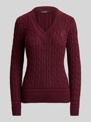 Pullover mit Logo-Stitching Modell 'MEREN' von Lauren Ralph Lauren Bordeaux - 5