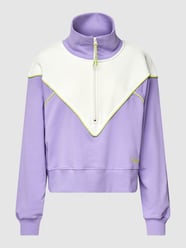 Sweter z kołnierzem model ‘SAFINE’ od TheJoggConcept Fioletowy - 46