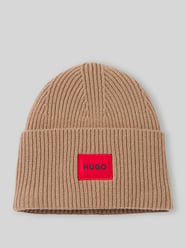 Mütze mit kontrastfarbenem Logo-Patch von HUGO Beige - 34
