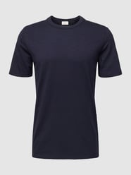 T-Shirt mit geripptem Rundhalsausschnitt von s.Oliver RED LABEL Blau - 32