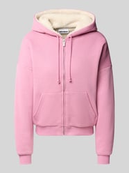 Relaxed Fit Sweatjacke aus Baumwoll-Mix mit Teddyfutter von REVIEW Pink - 26