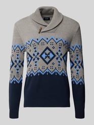 Slim Fit Strickpullover aus Baumwoll-Mix mit Troyer-Kragen von MCNEAL - 15