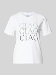 T-shirt met print en siersteentjes van COMMA - 19