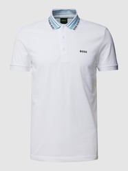 Poloshirt mit Label-Details Modell 'Paule' von BOSS Green Weiß - 21