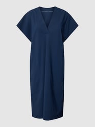 Knielange jurk met V-hals, model 'JOYCE' van Raffaello Rossi Blauw - 12