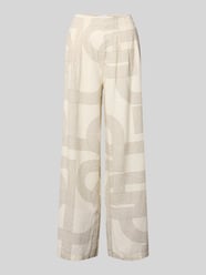 Broek van mix van linnen en elastaan in all-over look van COMMA - 6