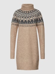 Knielange jurk met all-over motief, model 'Merla' van FREE/QUENT Wit - 29