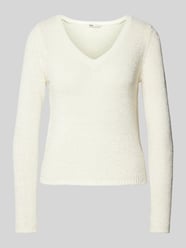 Regular Fit Strickpullover mit V-Ausschnitt Modell 'GEENA' von Only Weiß - 46