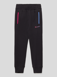 Sweatpants mit Kontraststreifen von CHAMPION Grau / Schwarz - 31