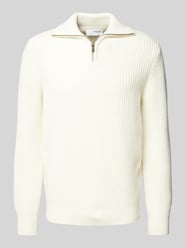 Strickpullover mit gerippten Abschlüssen Modell 'LAND' von SELECTED HOMME Beige - 32