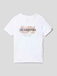 T-Shirt mit Label-Print Modell 'CRAYON' von Jack & Jones Weiß - 24