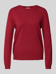 Sweter o kroju regular fit z dzianiny z mieszanki wiskozy z prążkowanymi wykończeniami od s.Oliver RED LABEL Czerwony - 32