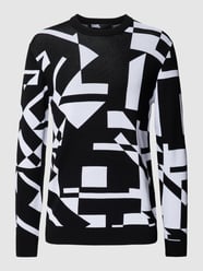 Strickpullover mit Viskose-Anteil und Allover-Muster von Karl Lagerfeld Schwarz - 44