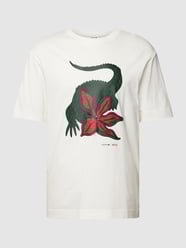 T-Shirt mit Motiv-Print von Lacoste Weiß - 3