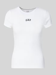 T-shirt w efekcie prążkowania z logo od GAP - 5
