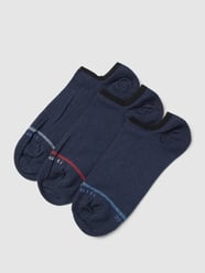 Sneakersokken met labeldetails in een set van 3 paar van bugatti Blauw - 36