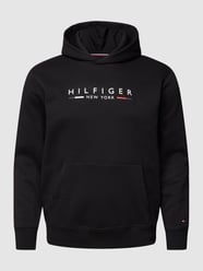 PLUS SIZE Hoodie mit Label-Print von Tommy Hilfiger Big & Tall Grau / Schwarz - 14