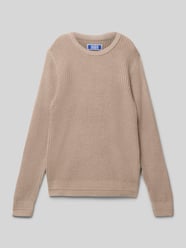 Relaxed Fit Pullover in Strick-Optik Modell 'Kaito' von Jack & Jones Beige - 34