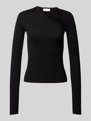 Longsleeve mit asymmetrischem V-Ausschnitt Modell 'Helen' von LeGer by Lena Gercke Schwarz - 6