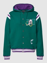 Sweatjacke mit Label-Stitching Modell 'MAMMOTH SNAPHOOD' von The Hundreds Türkis - 4