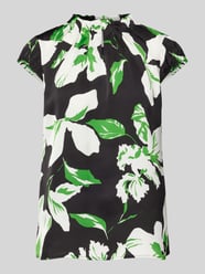 Blouse met plooien van comma Groen - 1