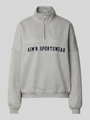 Sweatshirt mit Label-Print Modell 'Varsity' von AIMN Grau - 29