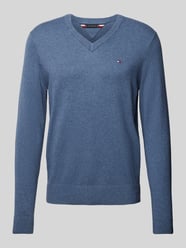 Strickpullover mit Logo-Stitching Modell 'PIMA' von Tommy Hilfiger Blau - 23