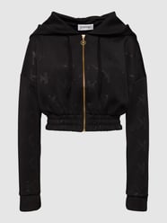 Sweatjacke mit Allover-Label-Muster Modell 'Embossed' von Kendall & Kylie Grau / Schwarz - 40