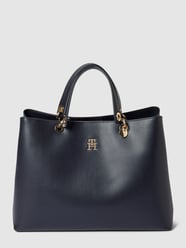 Torba tote z metalicznym detalem z logo model ‘CHIC SATCHEL’ od Tommy Hilfiger Niebieski - 12