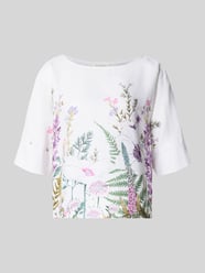 Leinenbluse mit Halbarm und Blumenprint von Christian Berg Woman - 12