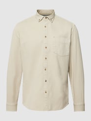 Business-Hemd mit Button-Down-Kragen in unifarbenem Design von Jake*s Beige - 18