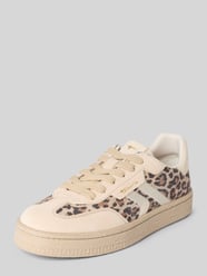 Low-top sneakers van echt leer van Tamaris Beige - 24