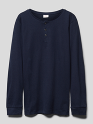 Shirt met lange mouwen en korte knoopsluiting van s.Oliver RED LABEL Blauw / turquoise - 20