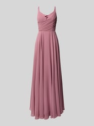 Abendkleid mit Raffungen und V-Ausschnitt von Laona Pink - 19