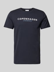 T-Shirt mit Label-Print Modell 'Copenhagen' von Lindbergh Blau - 31