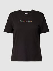 T-shirt met labelprint van Tommy Jeans Grijs / zwart - 44