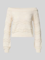 Cropped Strickpullover aus Baumwoll-Mix Modell 'VILDA LIFE' von Only Beige - 1