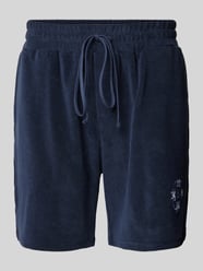 Regular Fit Shorts mit Motiv-Stitching von No Bystanders Blau - 9