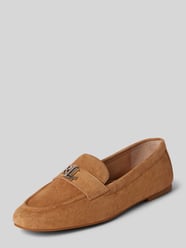 Leren loafers met labelapplicatie, model 'AVERI III' van Lauren Ralph Lauren Bruin - 2