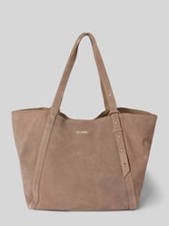 Shopper aus Rindsleder mit Label-Applikation von Hey Marly Beige - 7