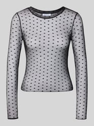 Bluzka z długim rękawem o kroju slim fit z elastycznej mieszanki materiałów model 'JUDITH' od NOISY MAY® - 2