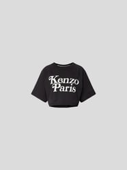 Cropped T-Shirt mit Label-Print von Kenzo Schwarz - 17